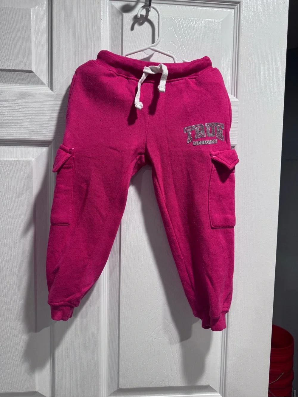True Religion Kids Hot Pink 'TRUE' Logo Pullover Sweatshirt